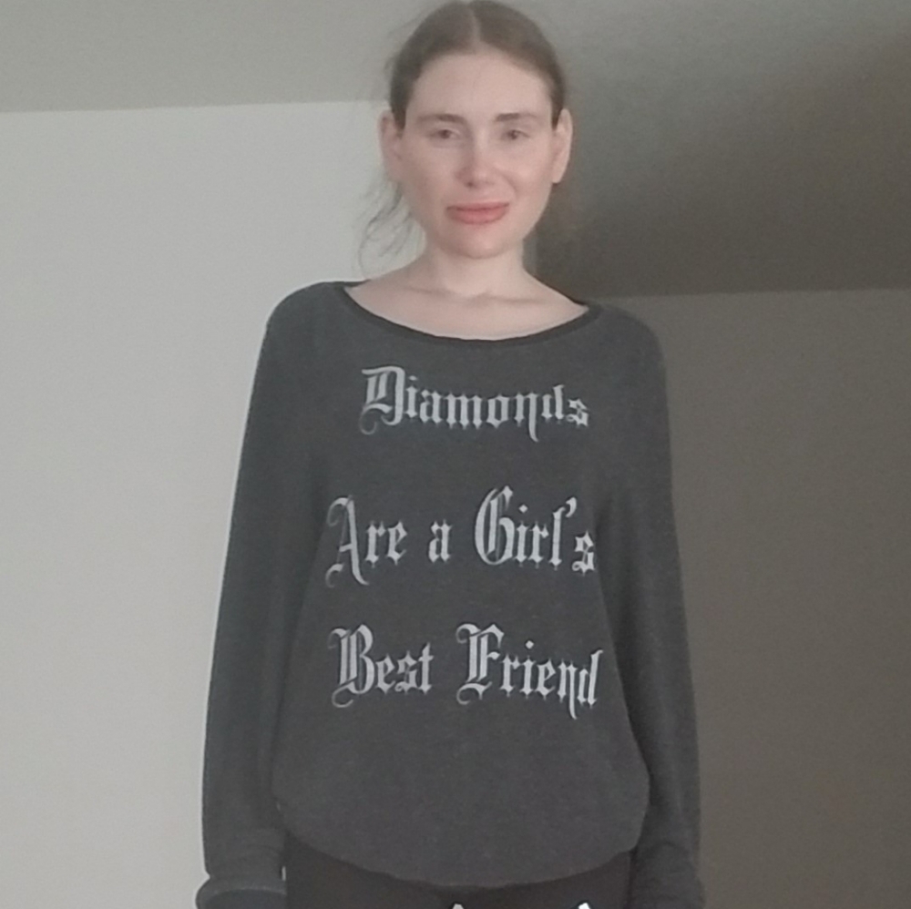 RARE Wildfox Diamonds are a Girl's Best Friend sweater jumper, Burgundy, Small